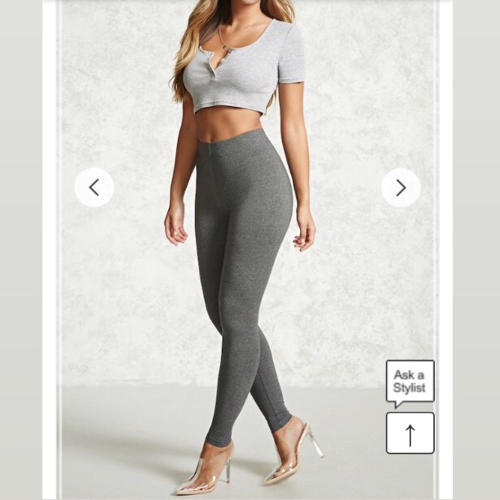 Grey Heathered Leggings / Yoga Leggings